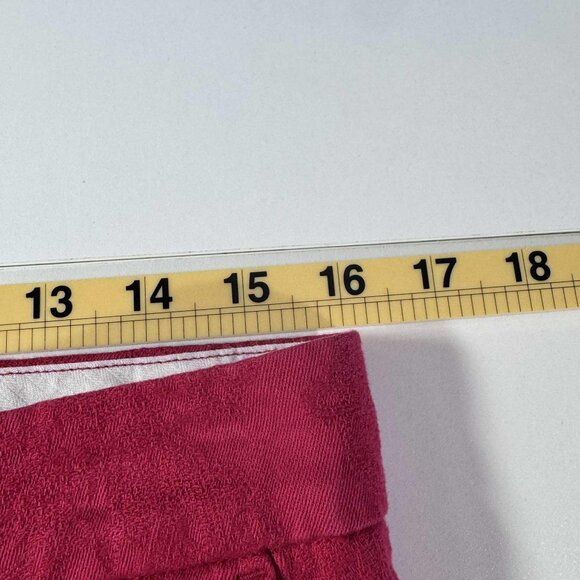 Tommy Hilfiger Red Jacquard Velvet-Like Trousers Size 6 | Textured Dress Pants - Picture 8 of 10